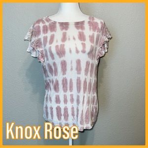Knox Rose - Pink and White Tee - Size L